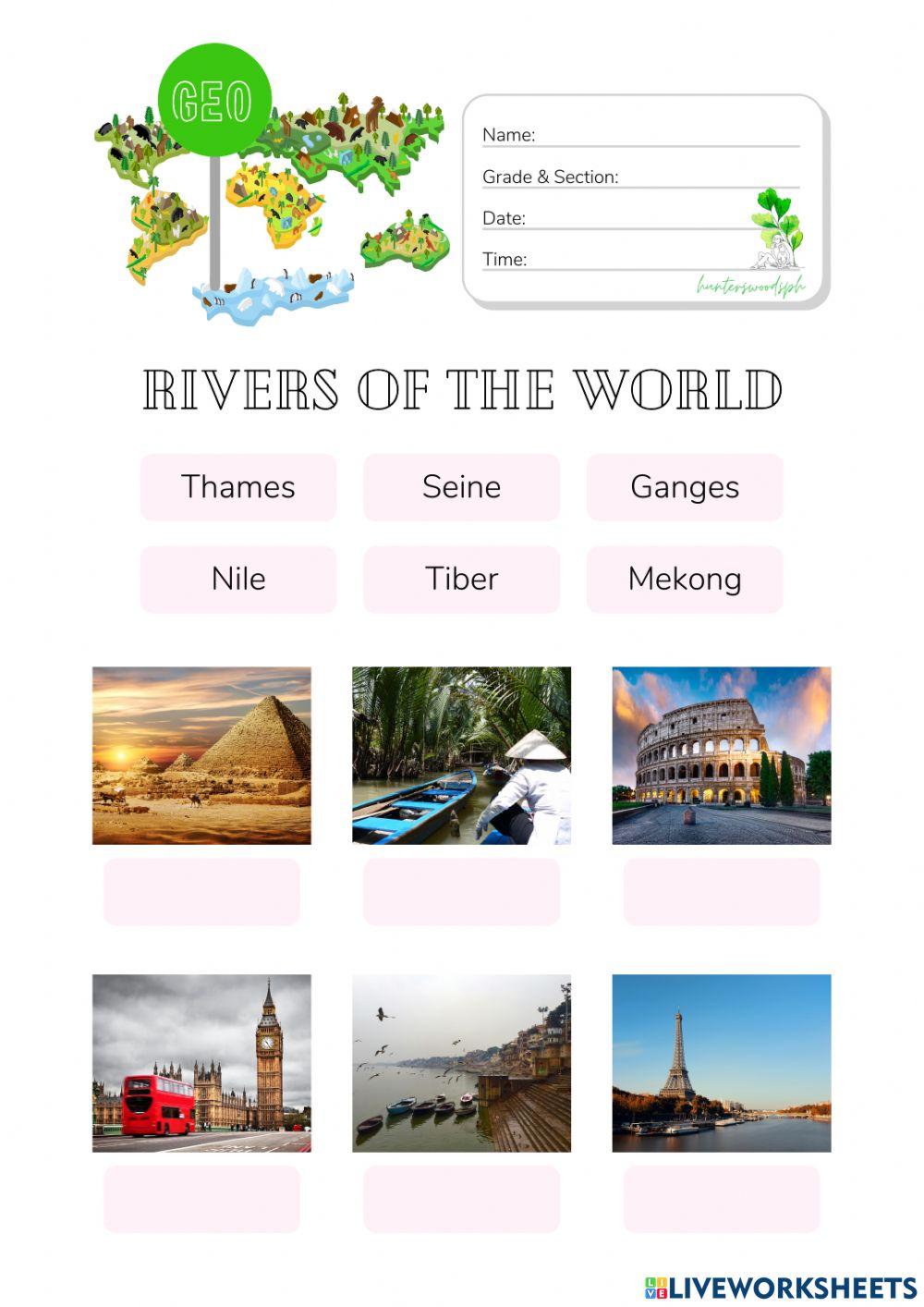 Rivers of the World - HuntersWoodsPH.com Worksheet Rivers of the World - HuntersWoodsPH.com Worksheet
