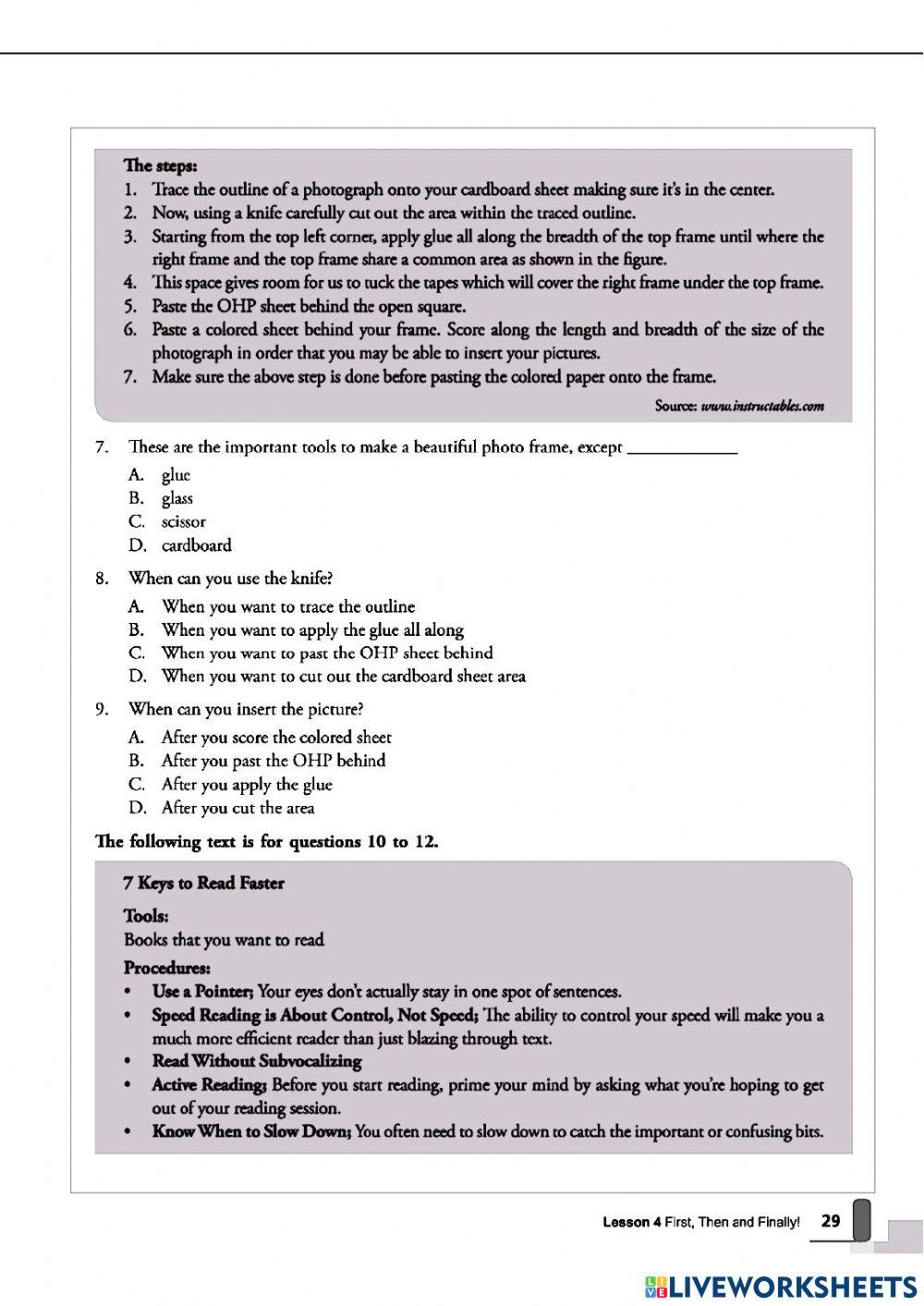 Procedure Text Exercise online exercise for | Live Worksheets