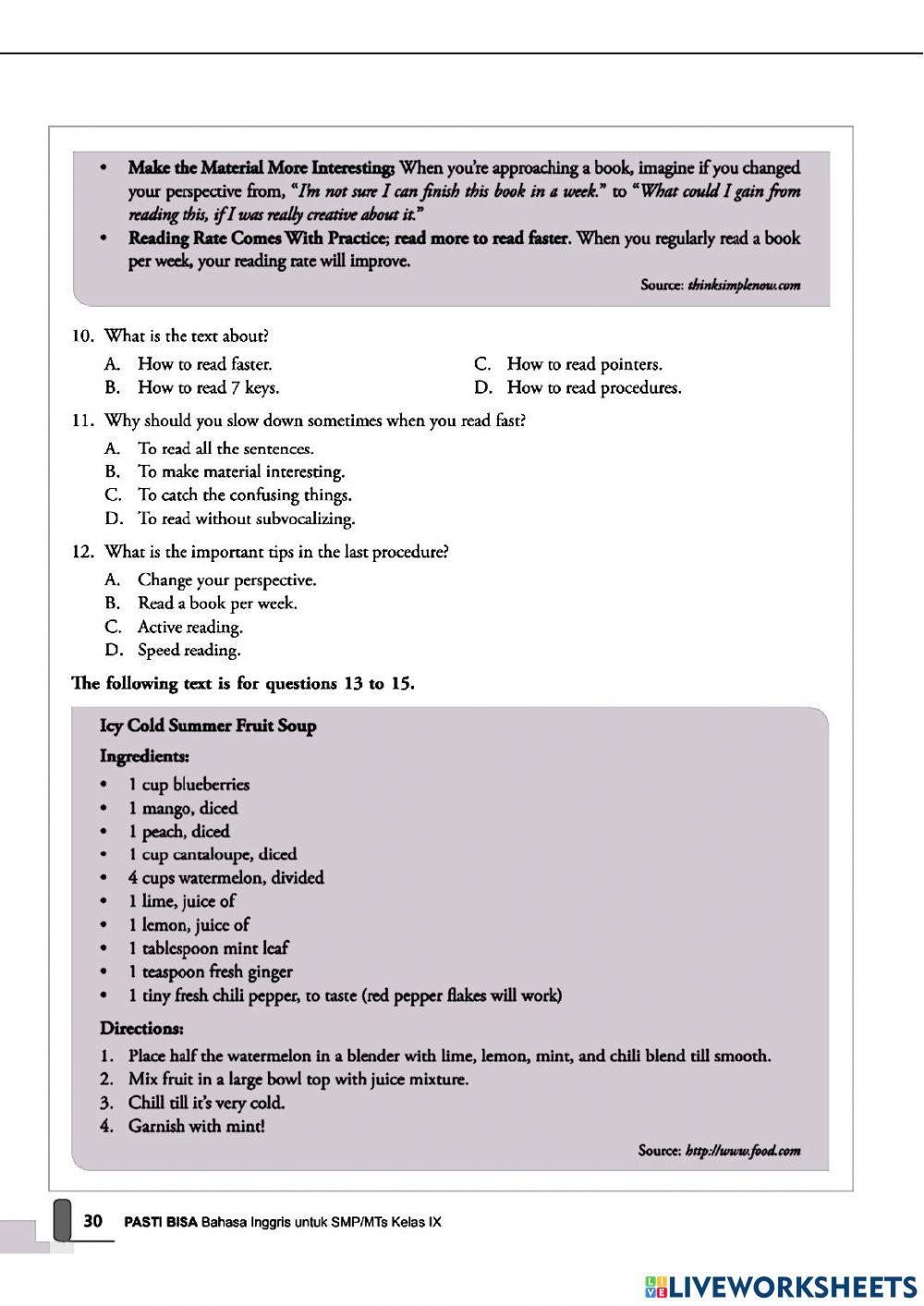 Procedure Text Exercise online exercise for | Live Worksheets