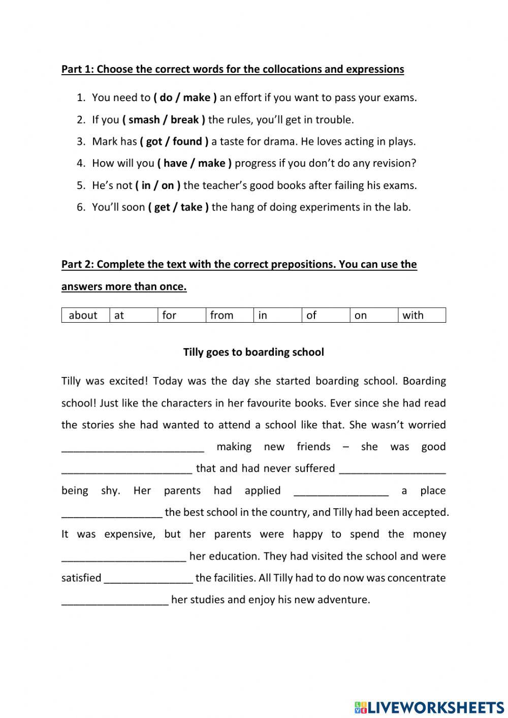 Collocations & Expressions (Form 2 Unit 2 Non-Textbook Lesson - English)