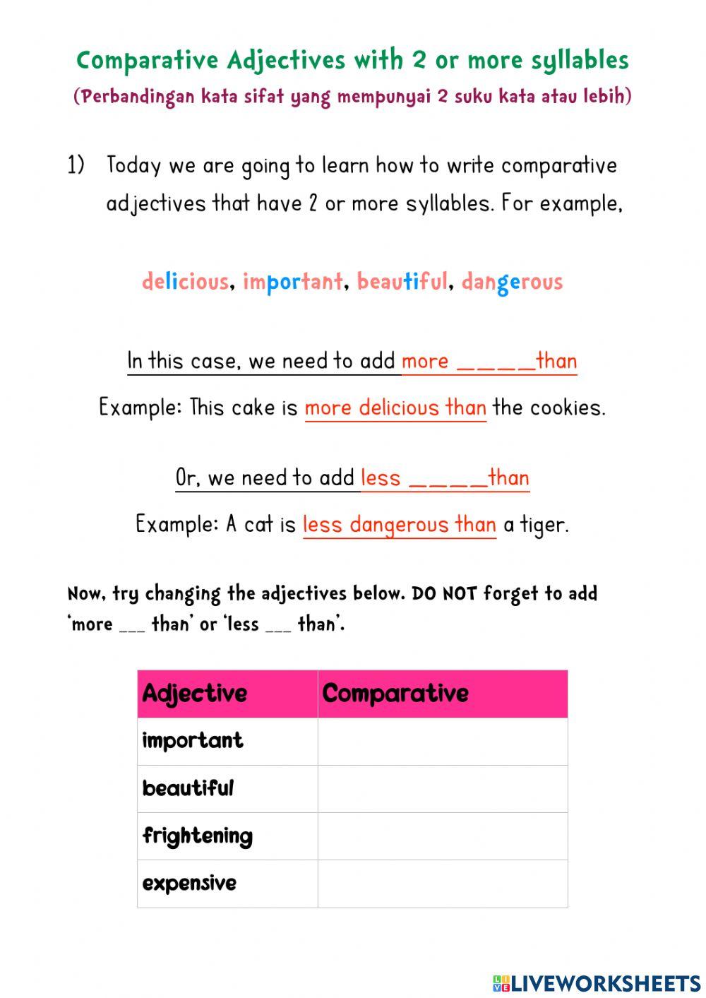 Comparative Adjectives