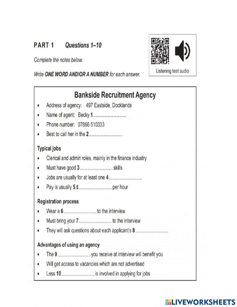 Mock test-Listening online exercise for | Live Worksheets