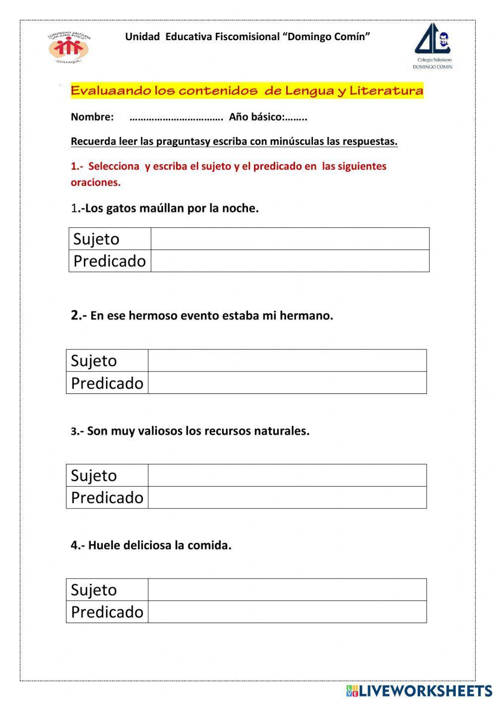 Repaso de contenidos de 5º