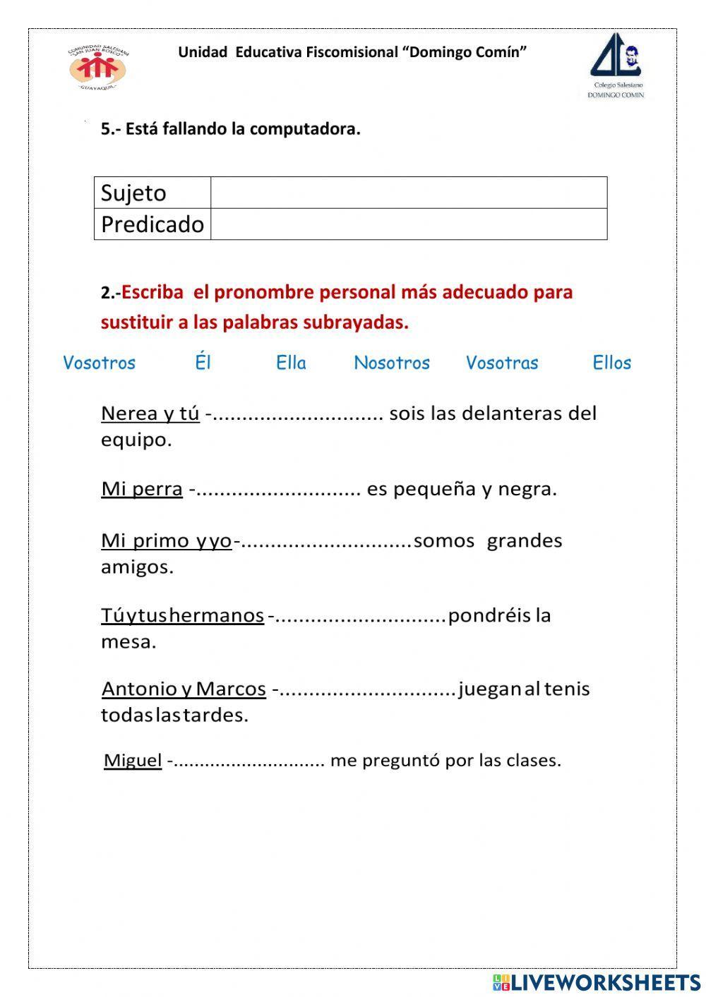 Repaso de contenidos de 5º