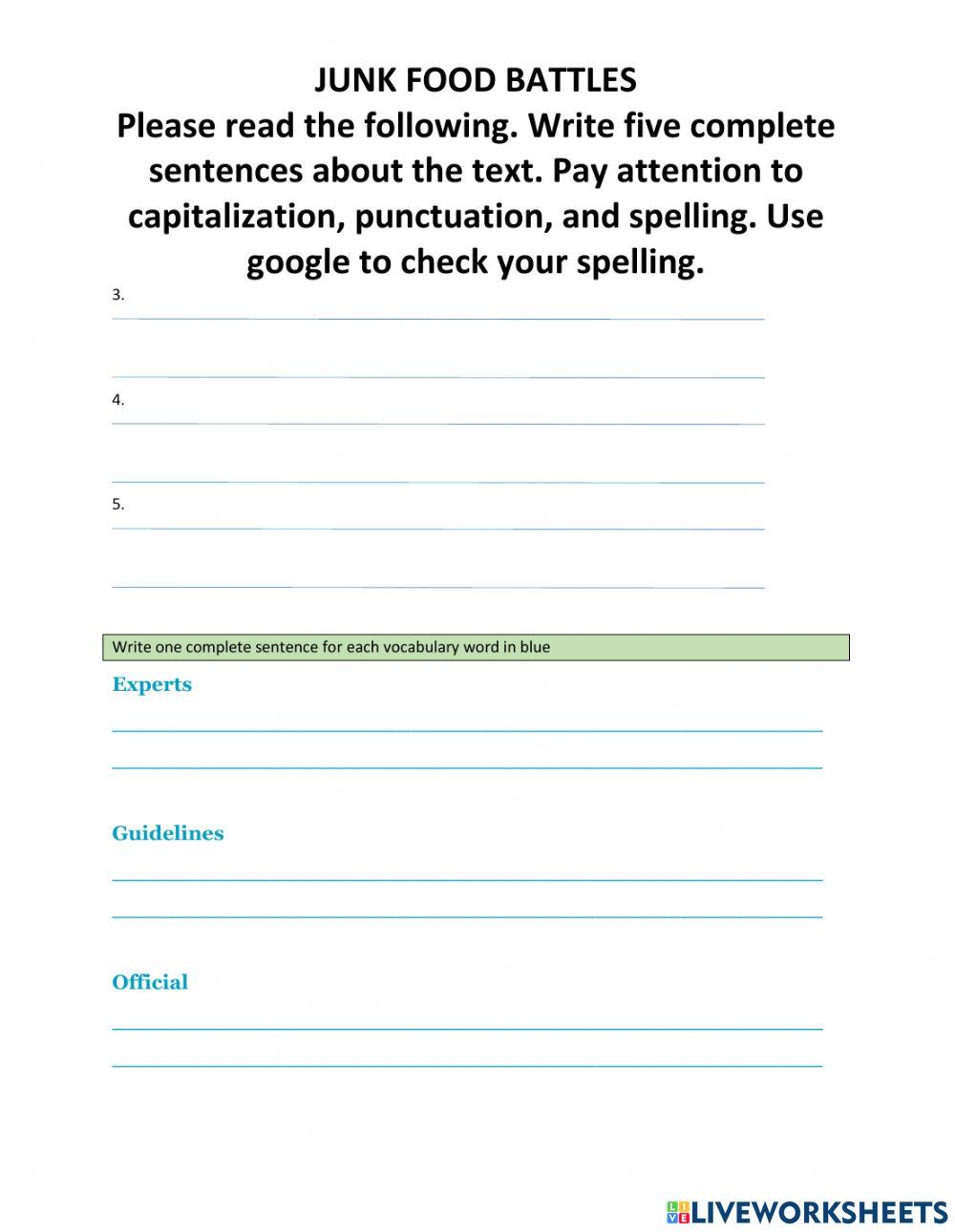 Agriculture Reading-Writing Assignment