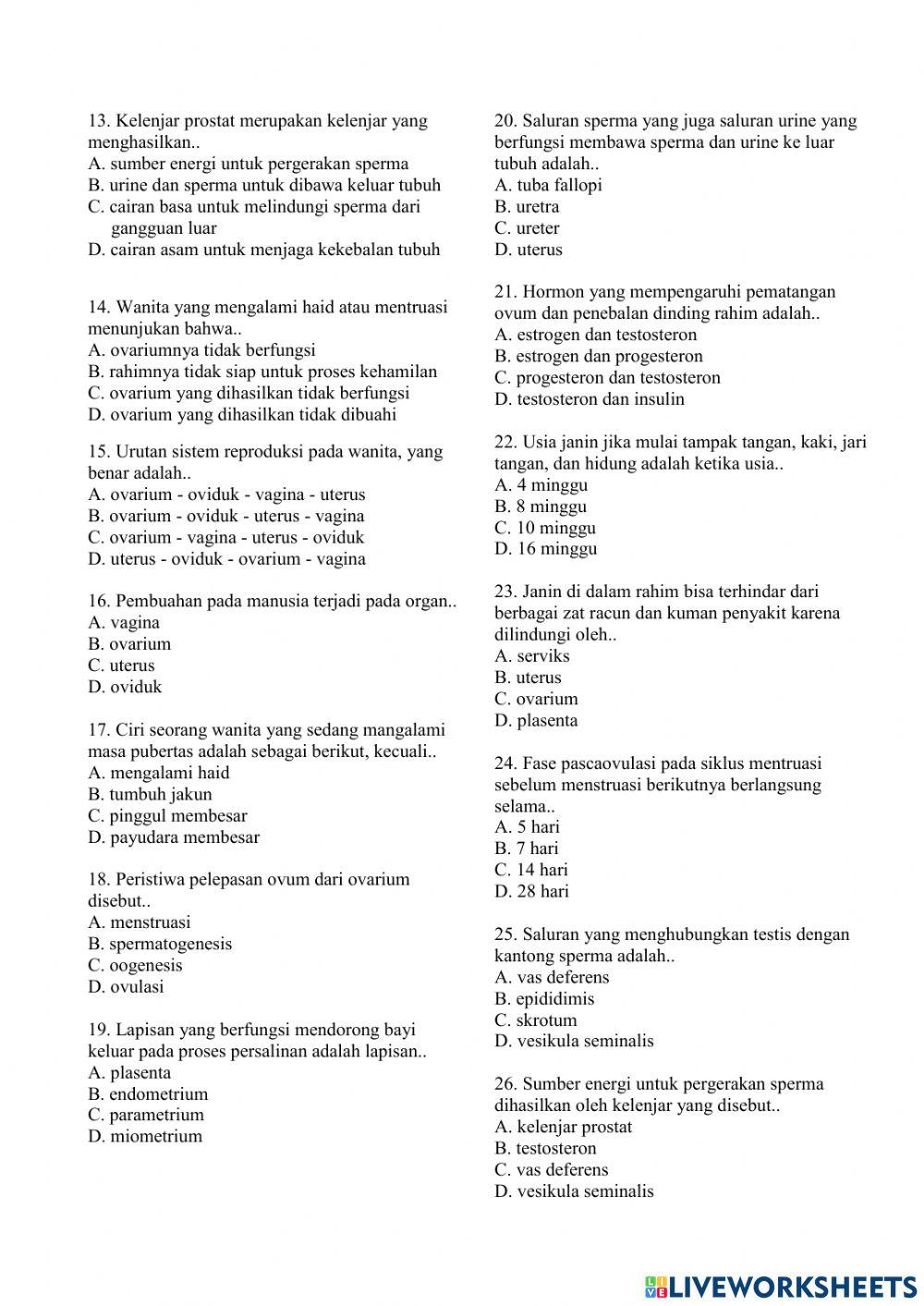 Sistem Reproduksi pada Manusia