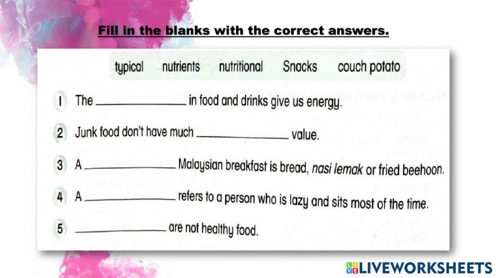 Year 5 Food and Health