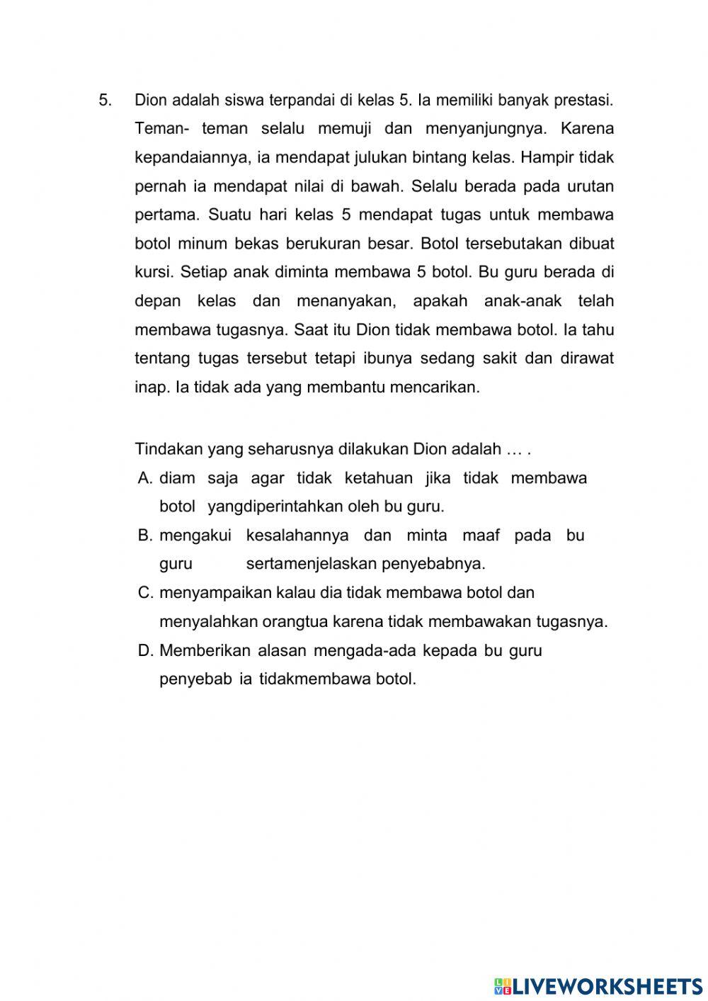 Akm Survei Karakter Paket B (1-5)