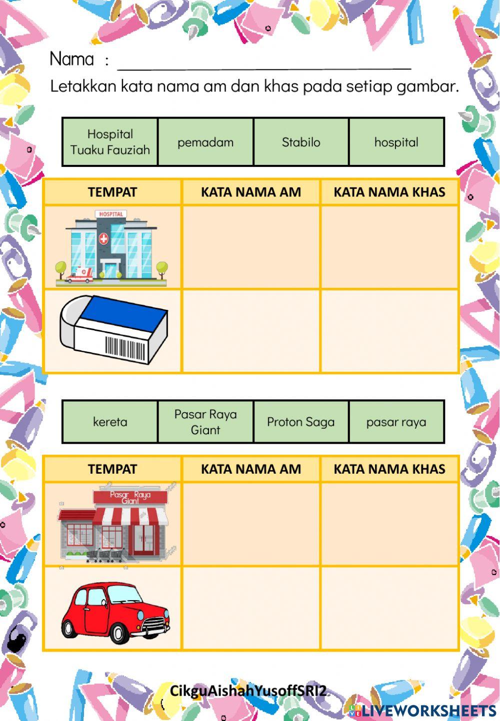 Kata Nama Am dan Kata Nama Khas Kata Nama Am dan Kata Nama Khas