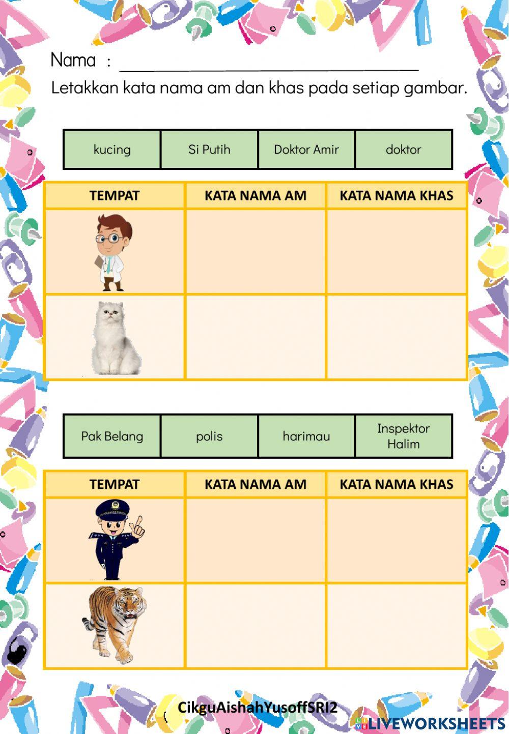 Kata Nama Am dan Kata Nama Khas Kata Nama Am dan Kata Nama Khas