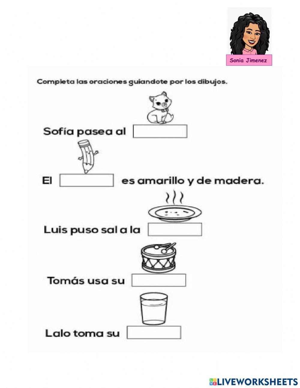 Oraciones con pictogramas