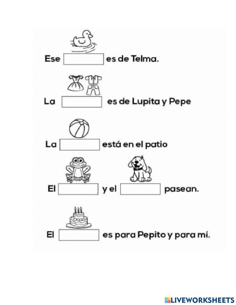 Oraciones con pictogramas