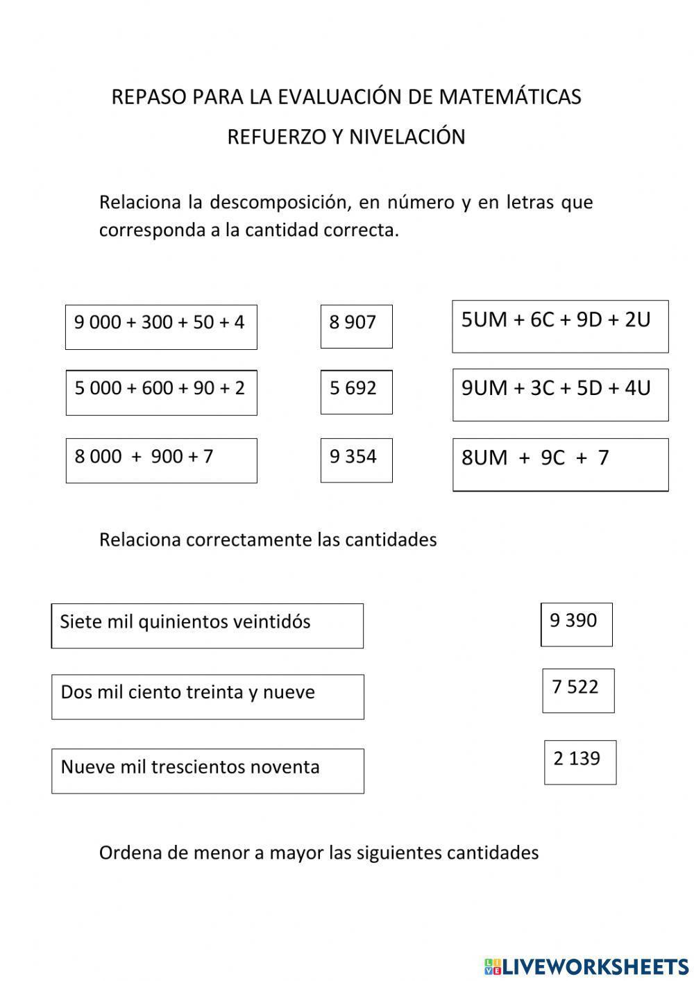 Comparacion de cantidades