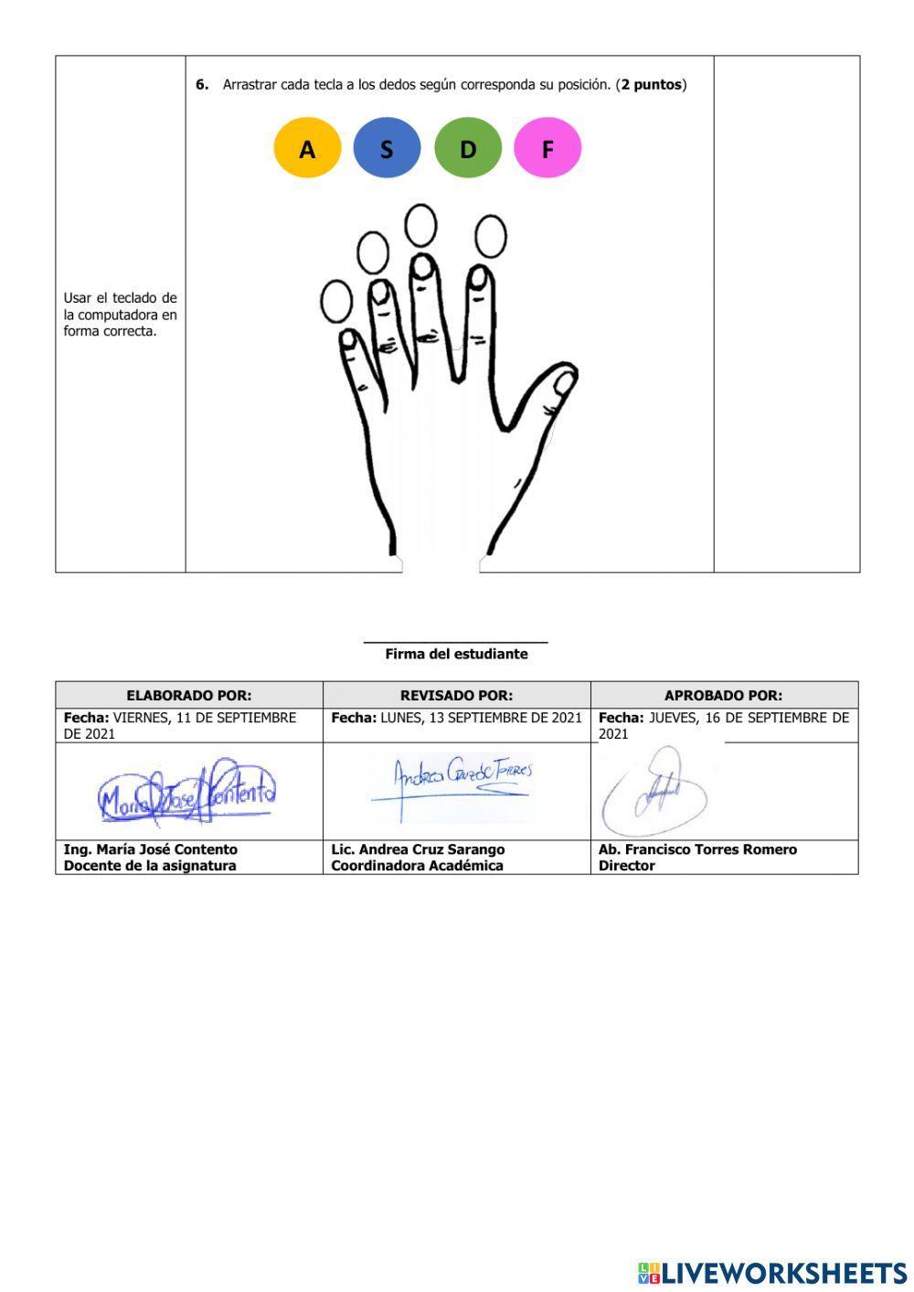 Evaluación de Computación Segundo del Tercer Parcial del Primer Quimestre