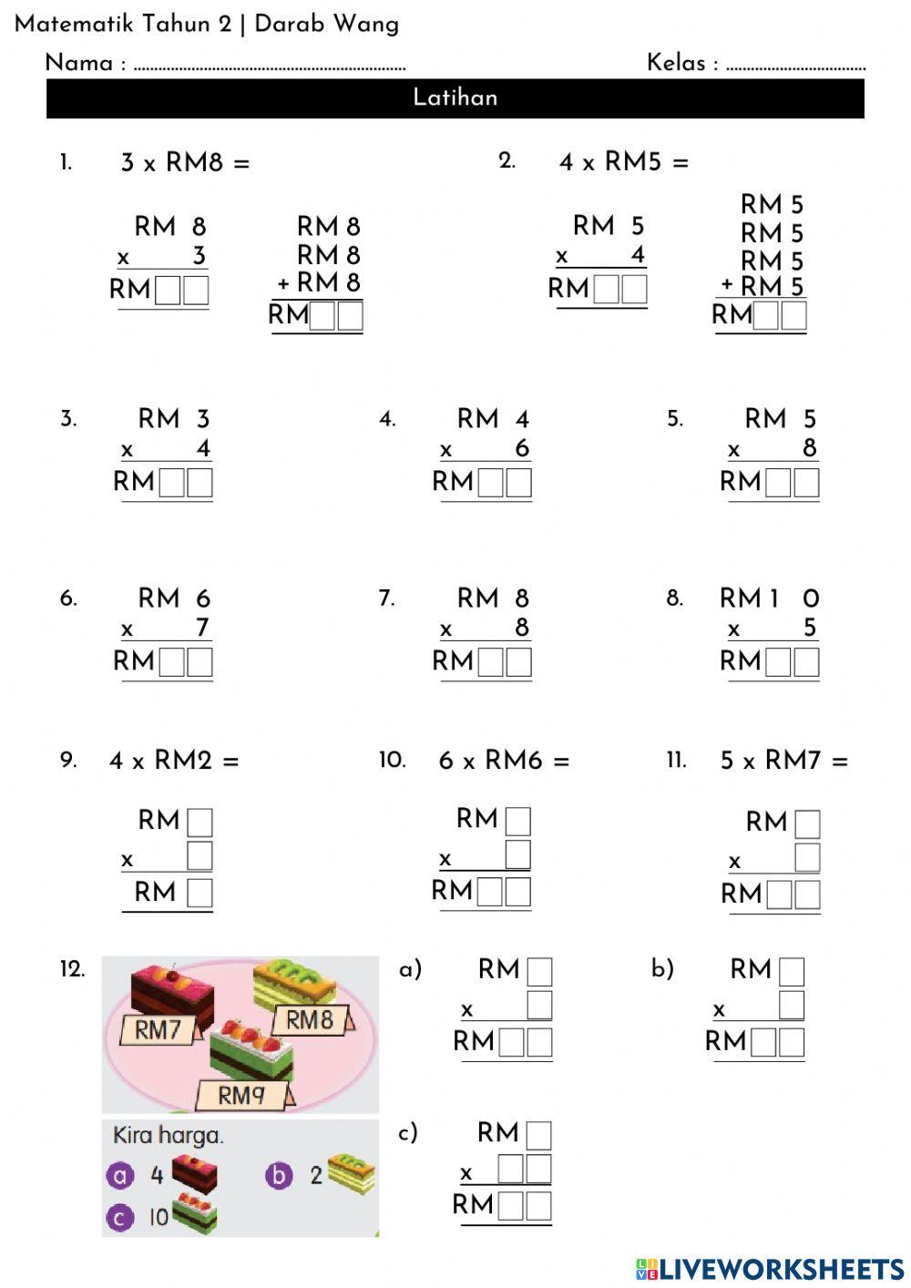 Matematik Tahun 2 - Darab Wang