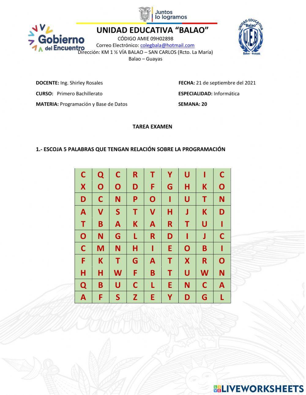 Examen Programación 1Q