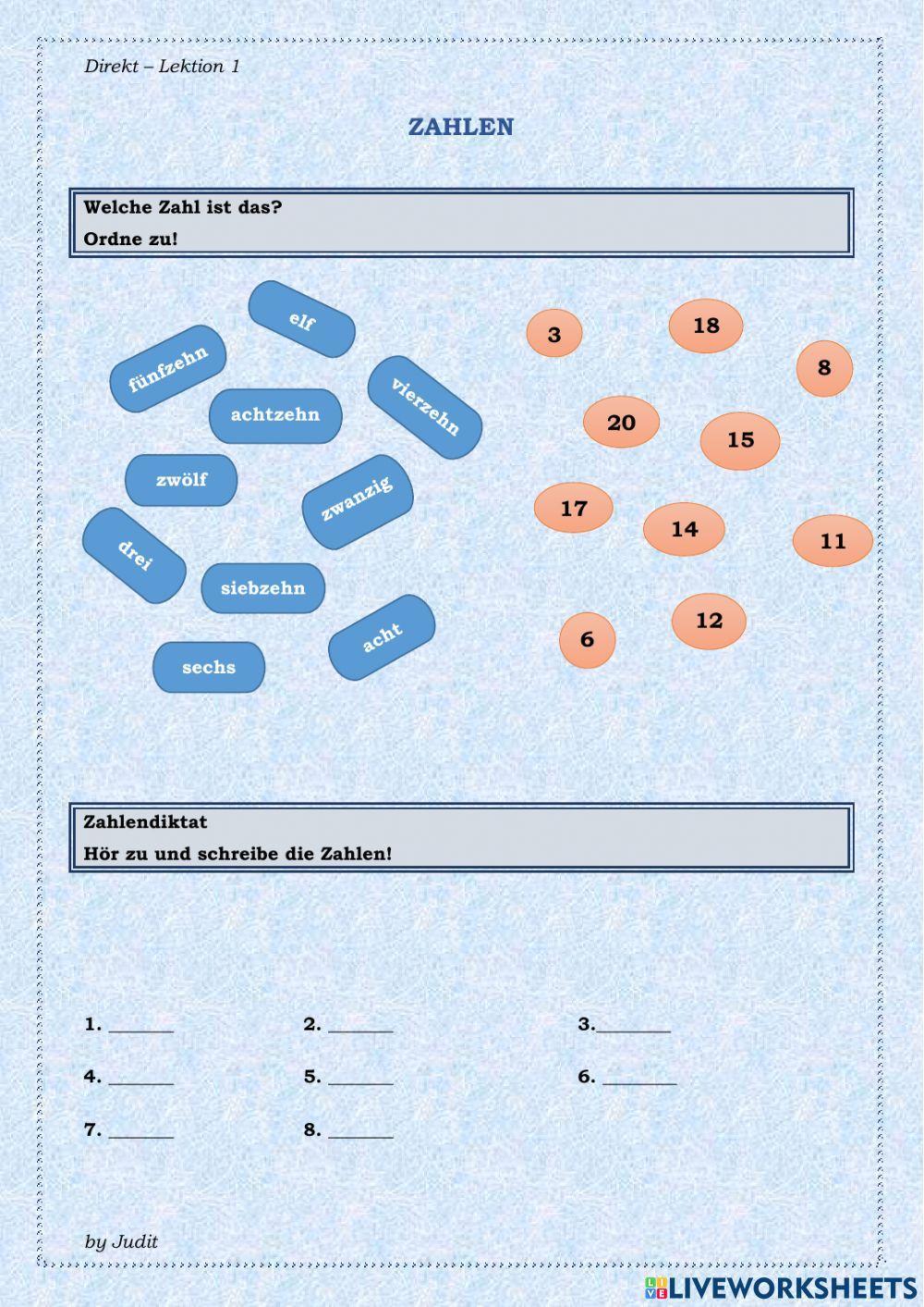 Zahlen 1-20 (Direkt 1)