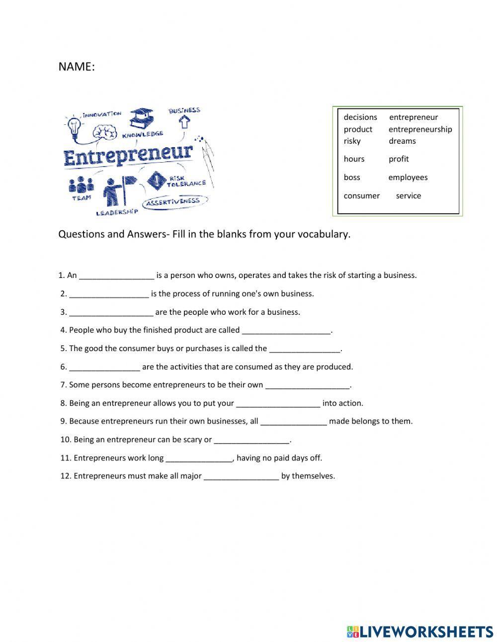 Who is an Entrepreneur Q-S