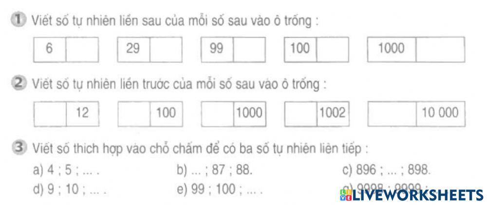 Dãy số tự nhiên