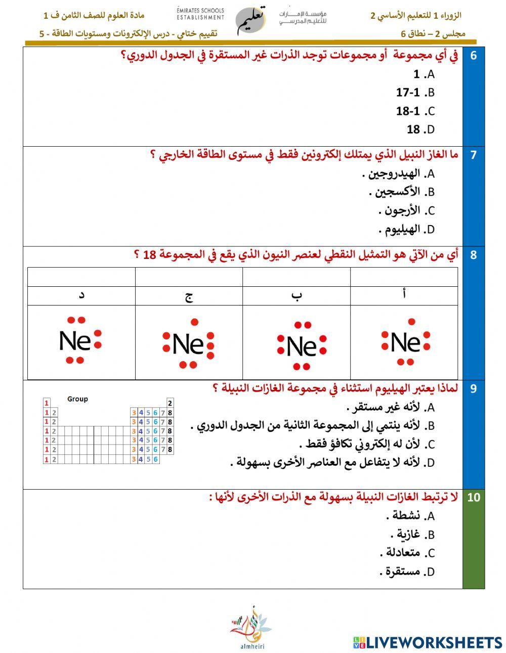 الإلكترونات و مستويات الطاقة 5