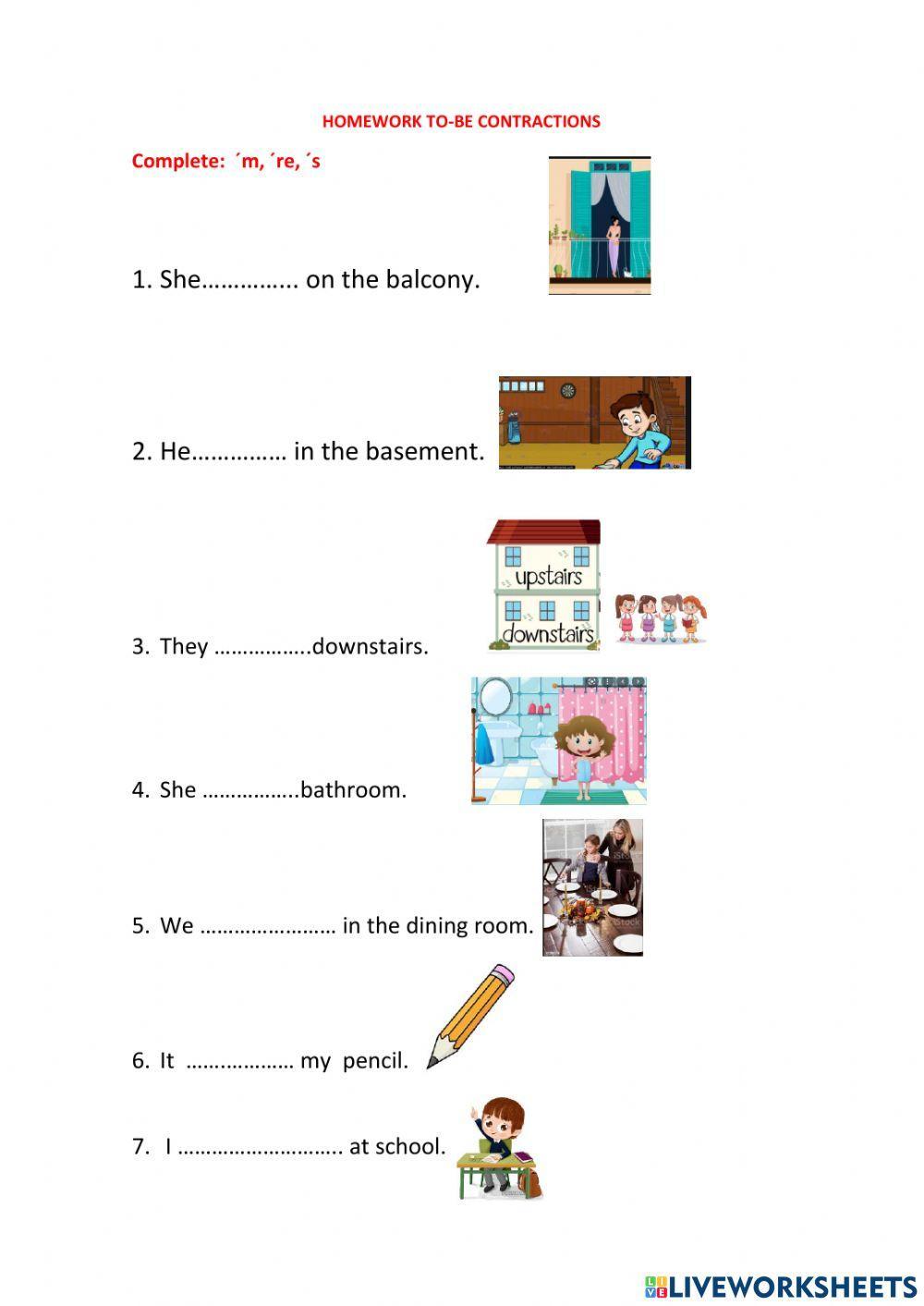 Tobe verb  affirmative contractions