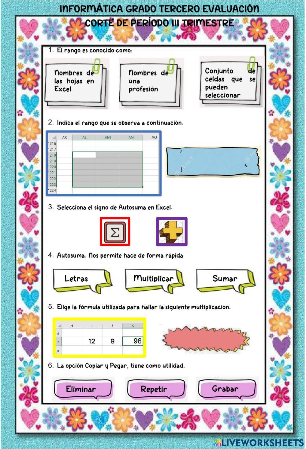 Tercero Evaluación Corte de Periodo III Trimestre