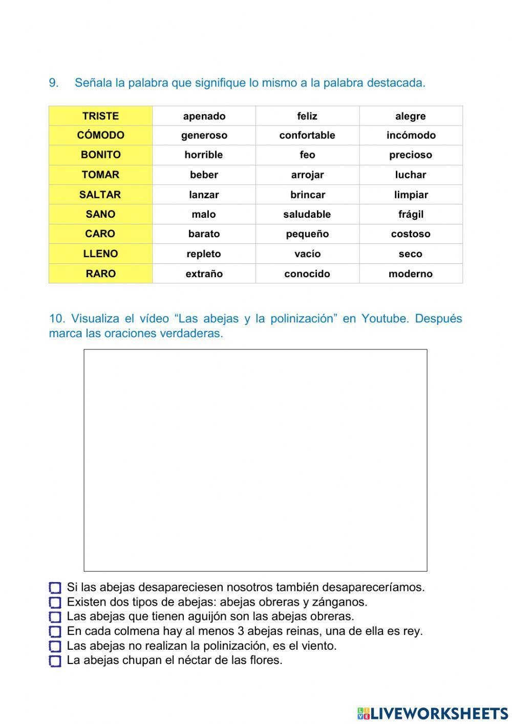 Prueba inicial lengua 5º primaria