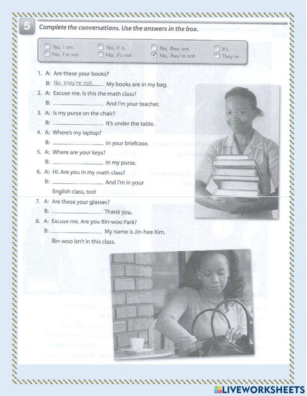 Prepositions of place and questions.