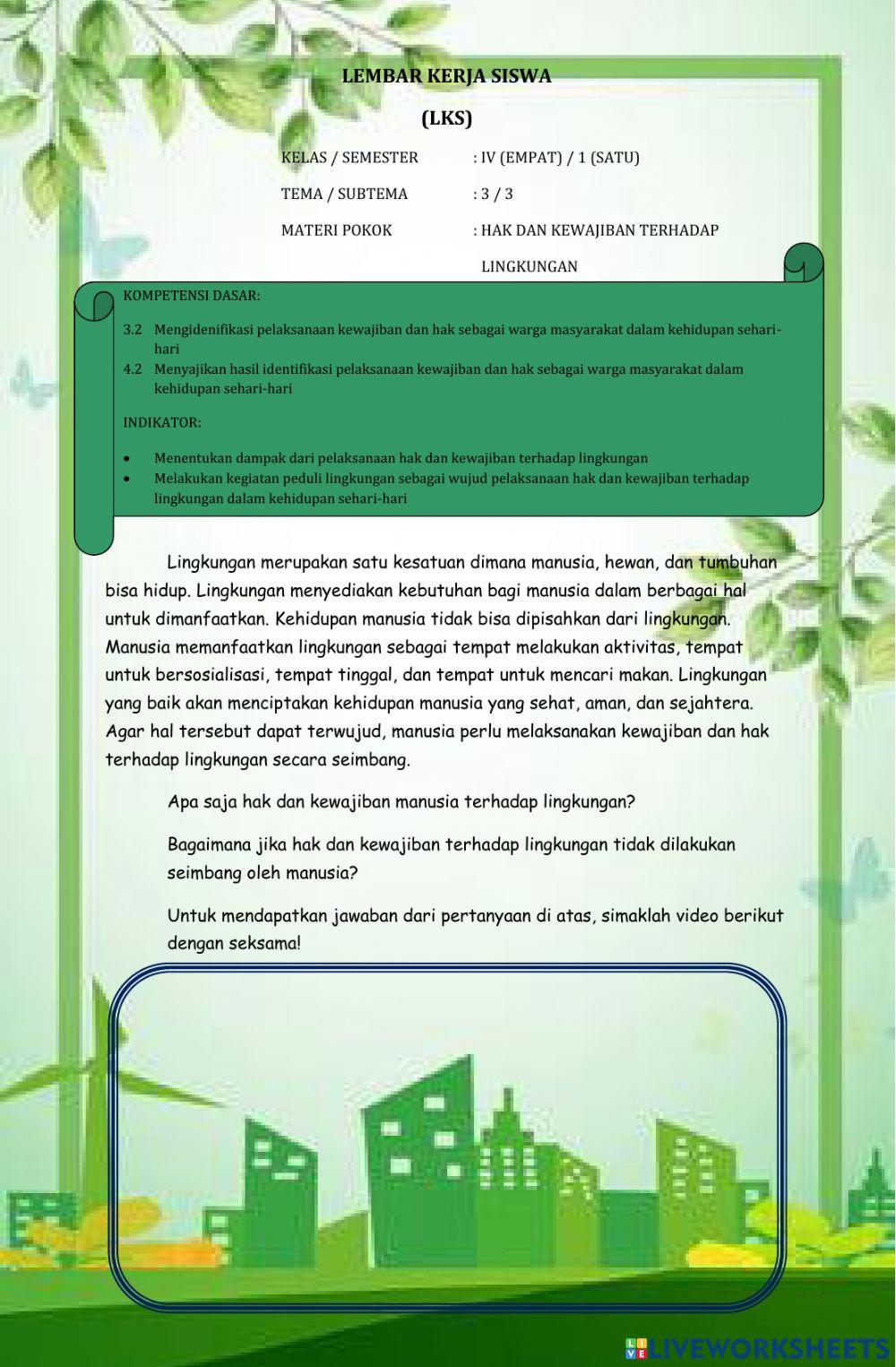 Hak dan Kewajiban Terhadap Lingkungan