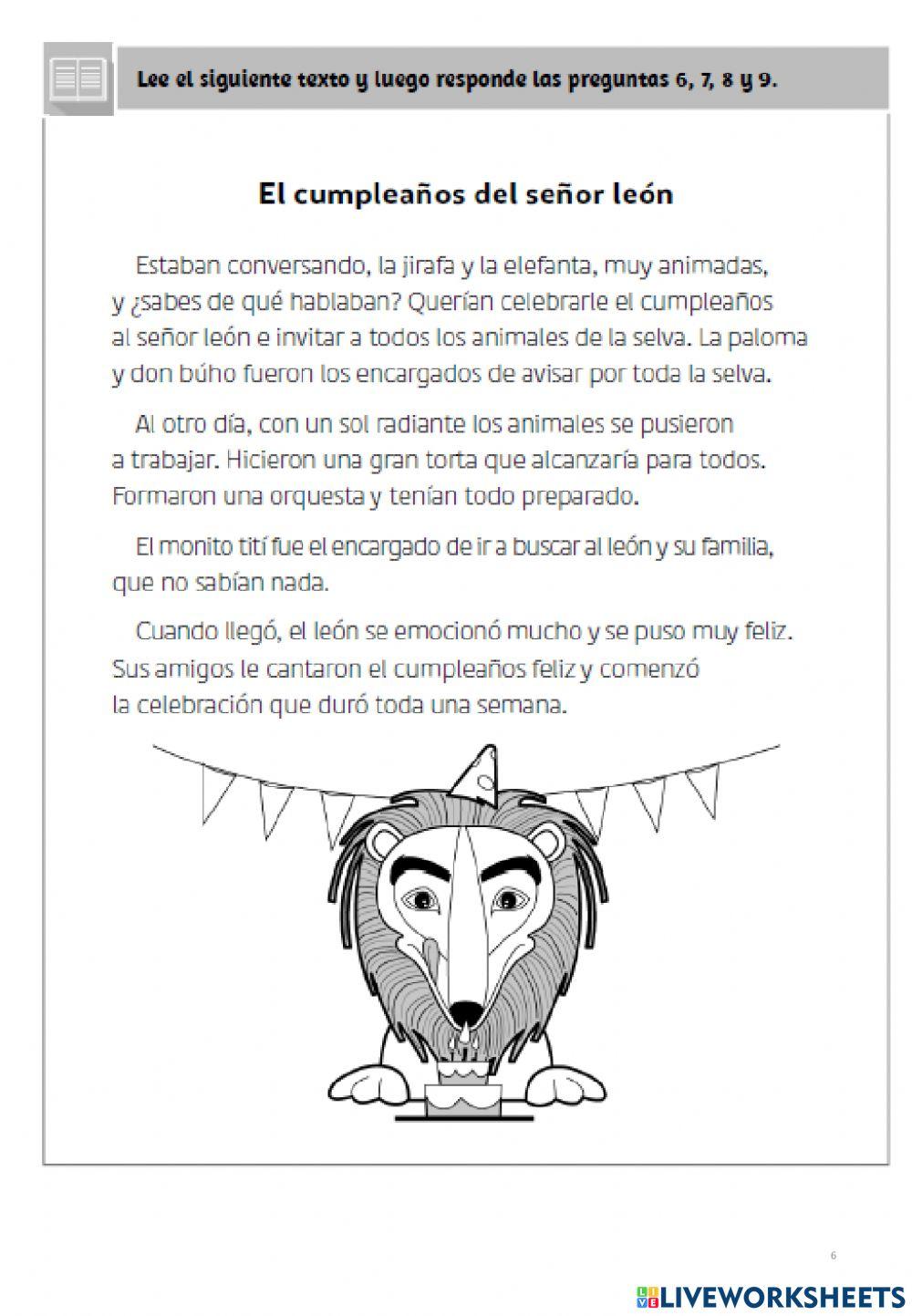 Comprensión Lectora 2° básico