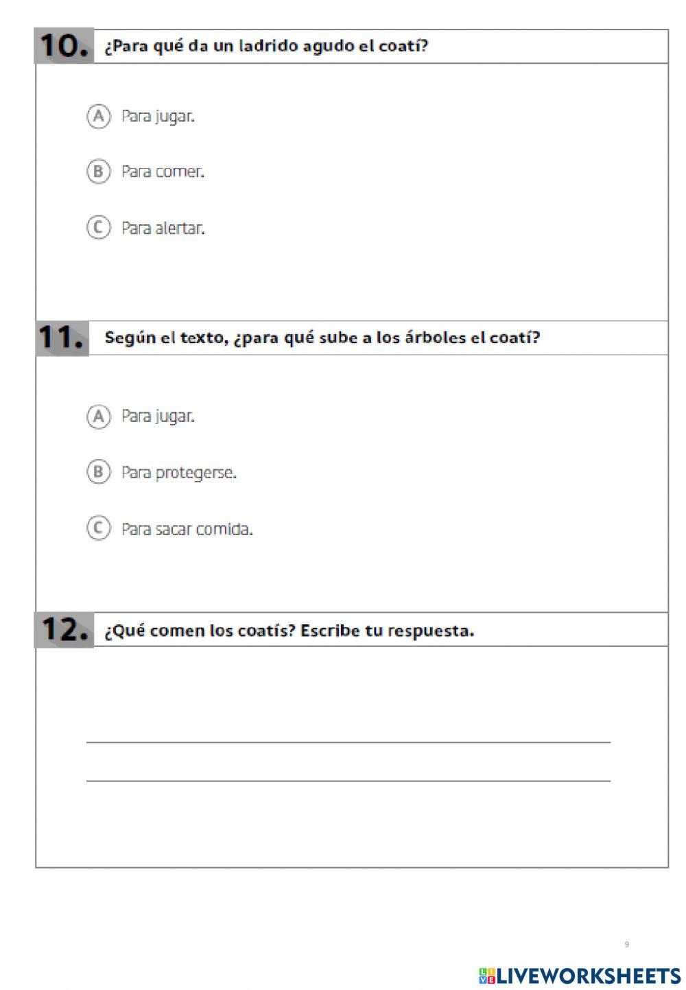 Comprensión Lectora 2° básico