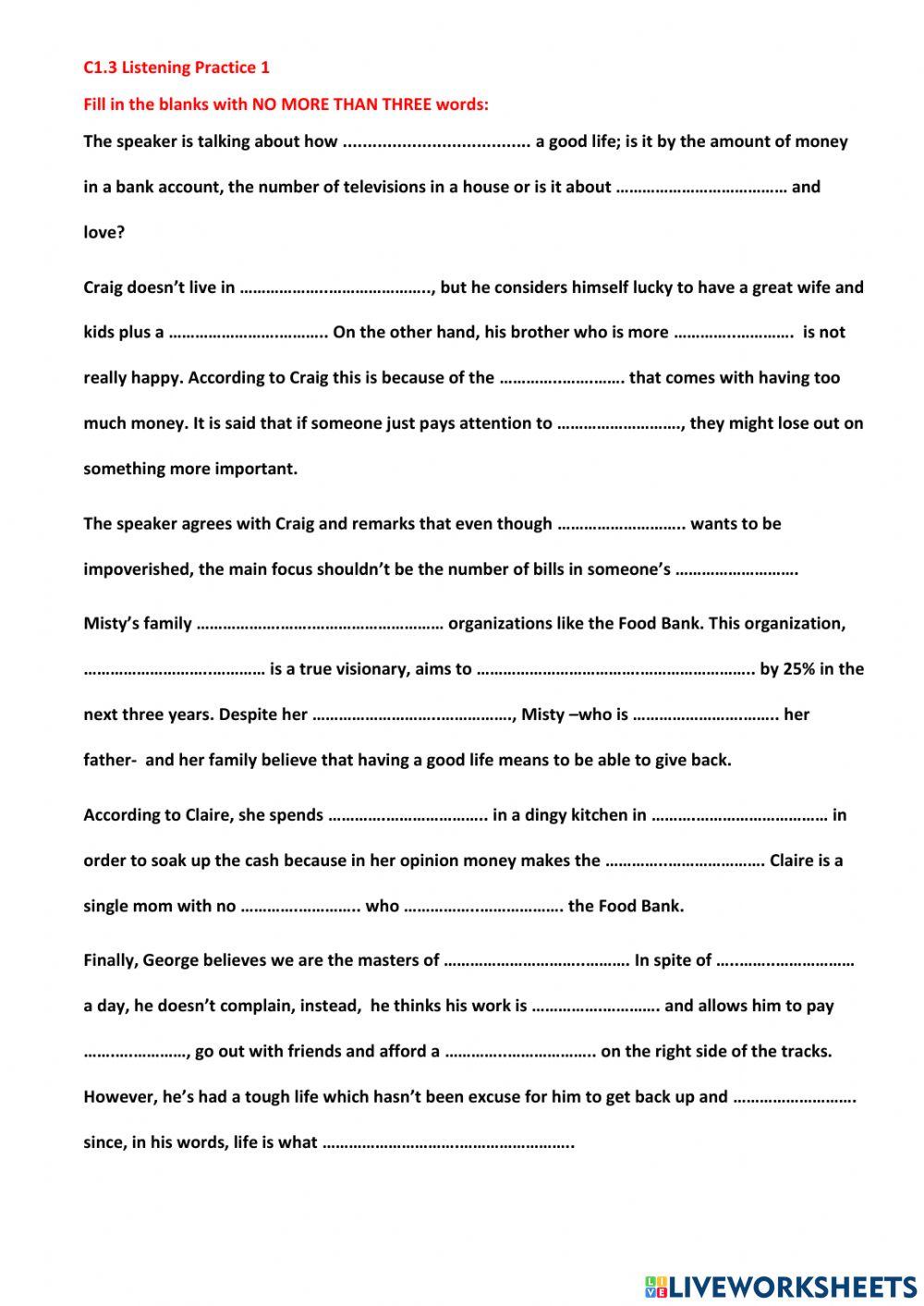 C1.3 Listening Practice