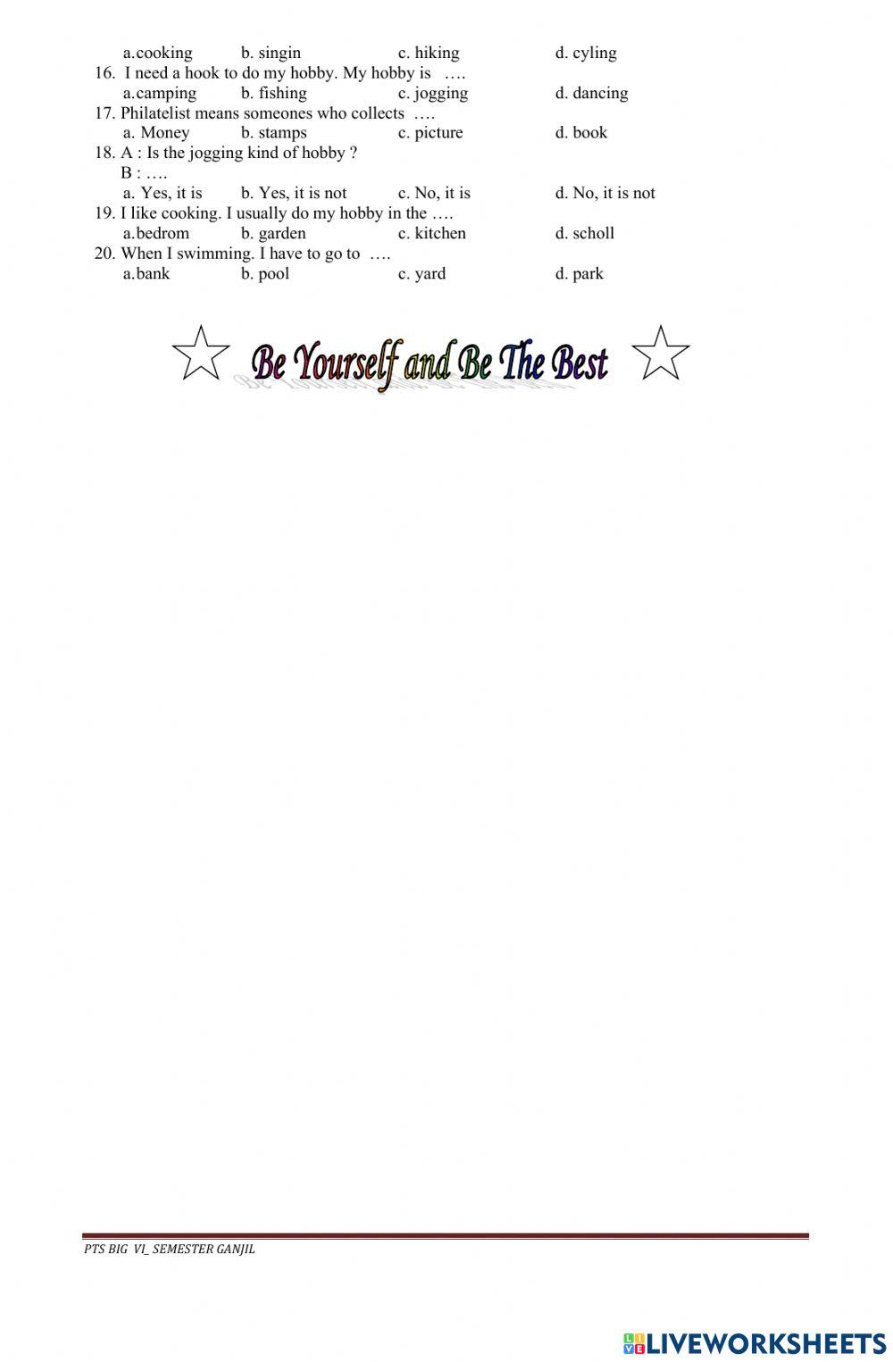 Pts bahasa inggris vi