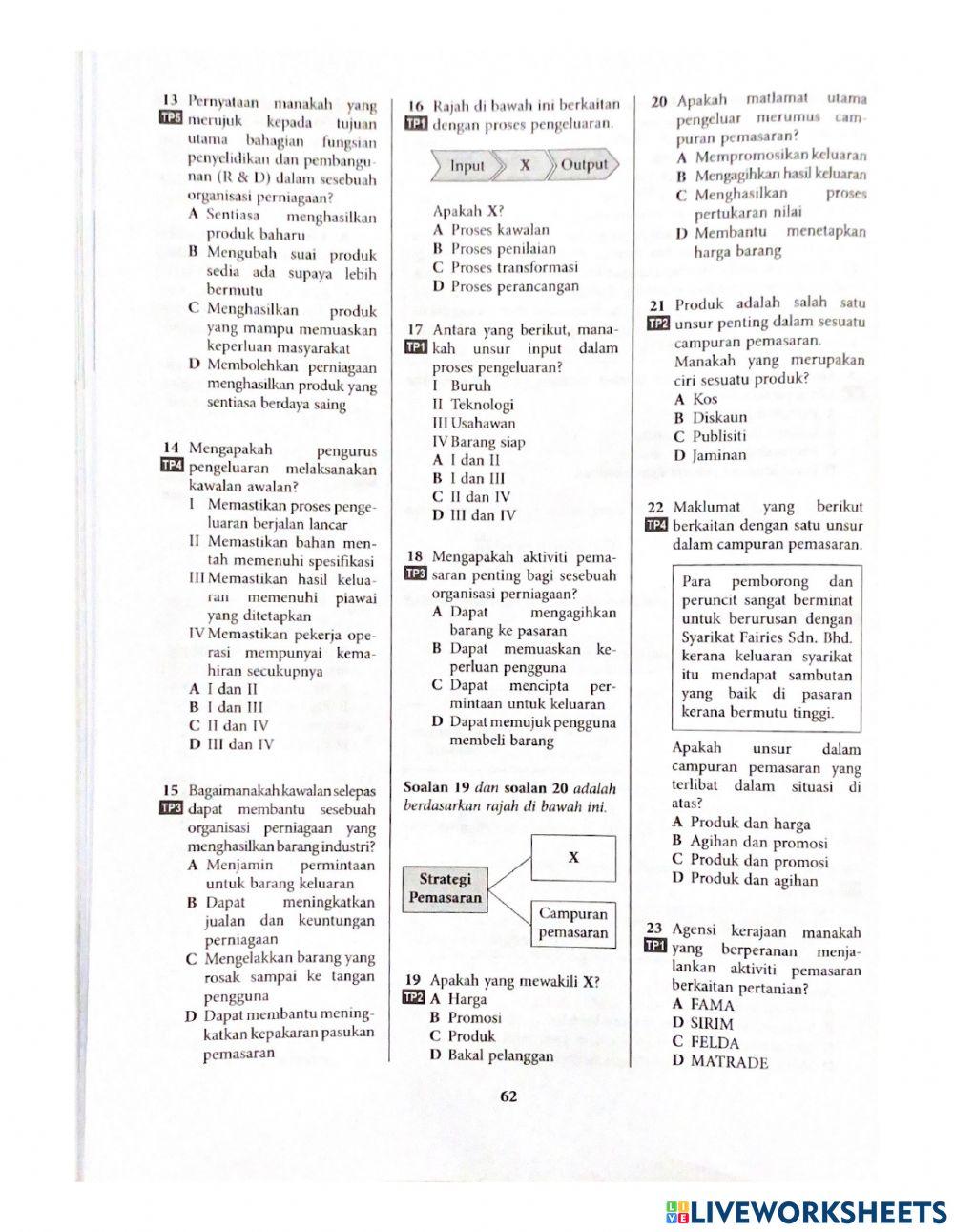 Latihan Formatif Bab 4 Perniagaan Tingkatan 4