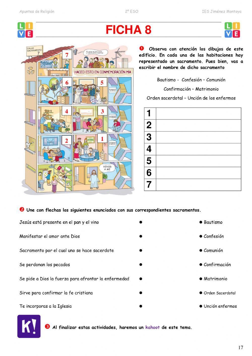2º ES0. Tema 1. Los Sacramentos. Ficha 8-