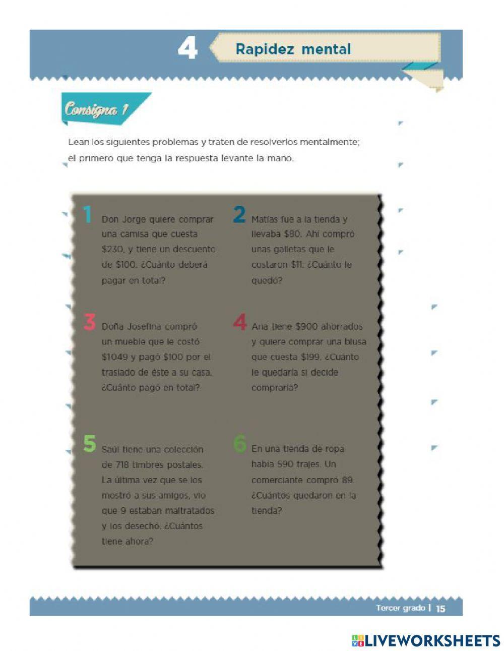 Desafío 4. Rapidez mental.