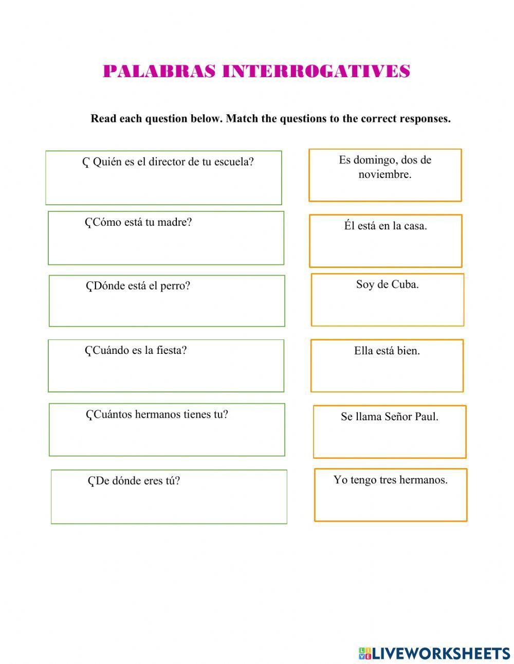 Interrogative Words - Spanish Interrogative Words - Spanish
