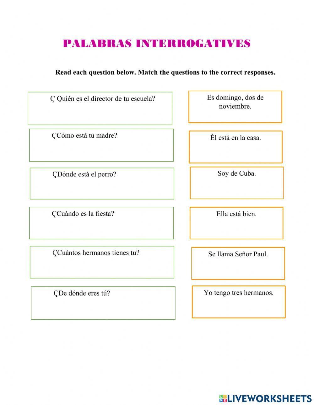 Interrogative Words - Spanish