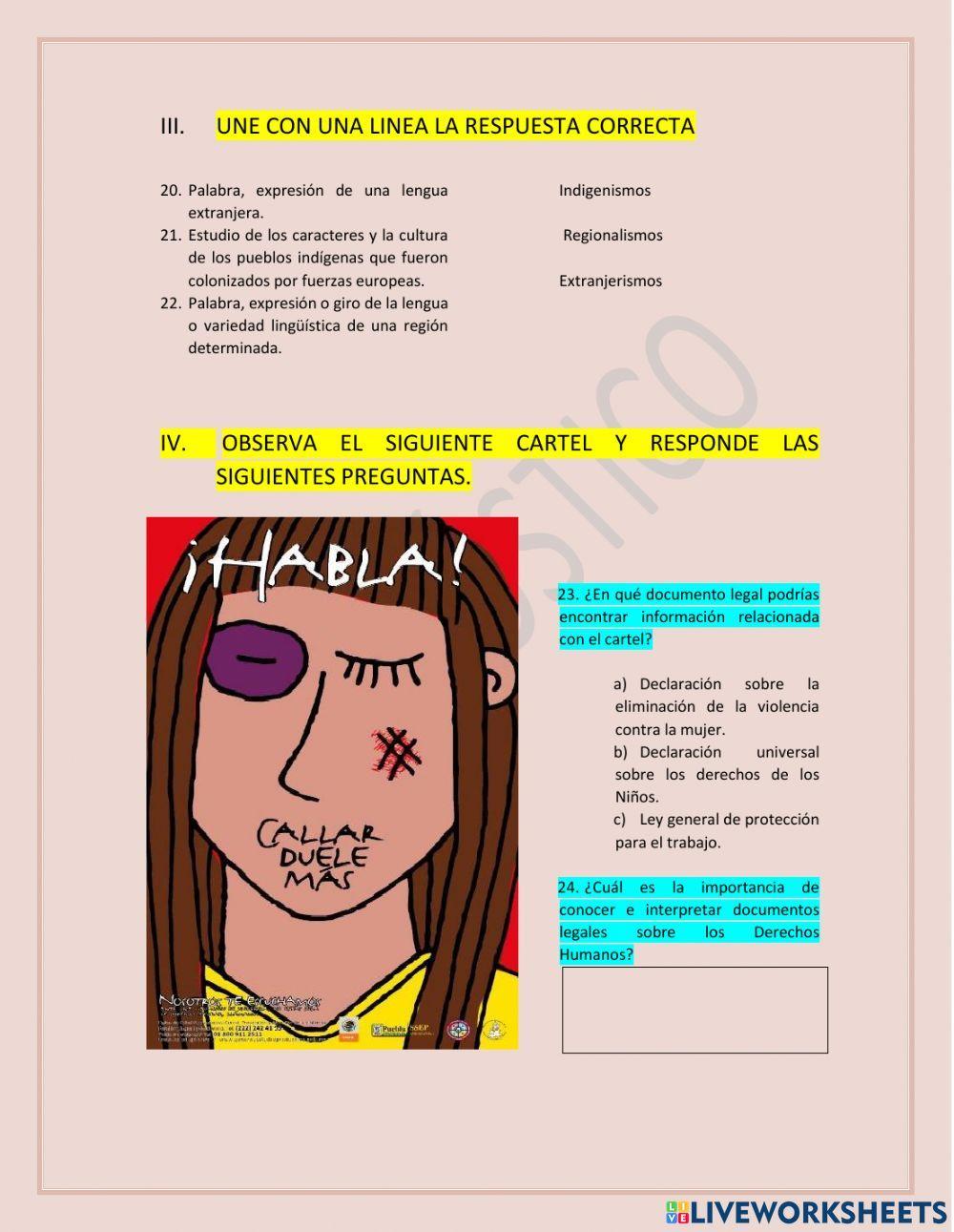 EXAMEN DIAGNÓSTICO 3ro secundaria