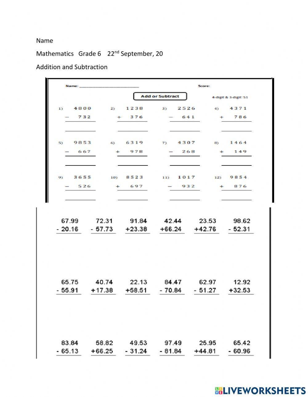 Use Addition To Subtract Grade 3