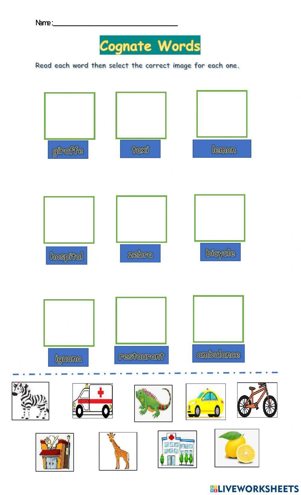 Cognate Words English Spanish Exercise Live Worksheets cognate-words-english-spanish-exercise-live-worksheets