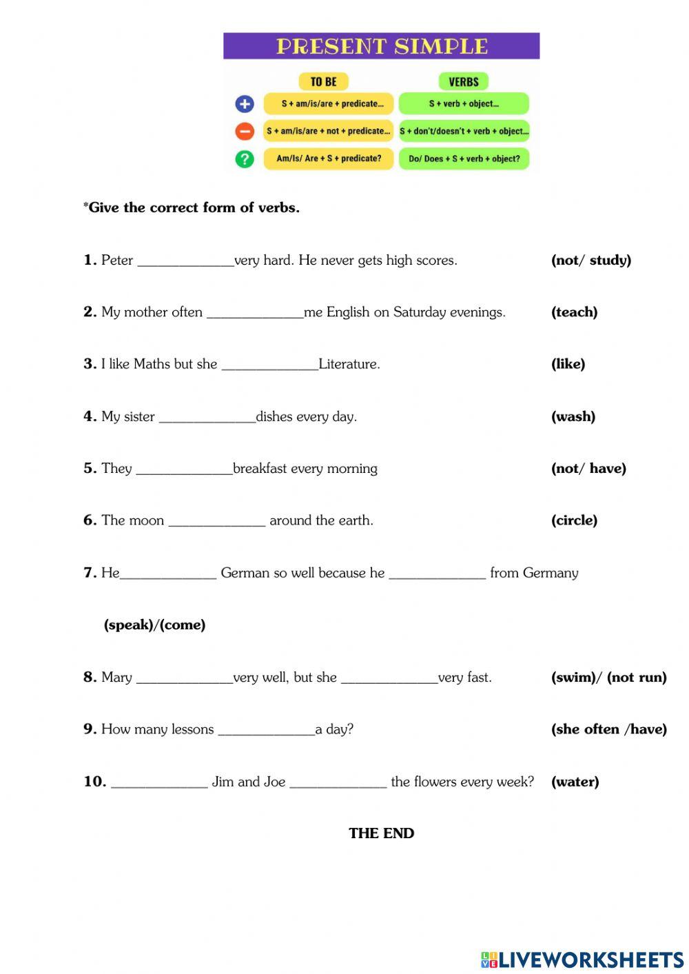 Present simple tense