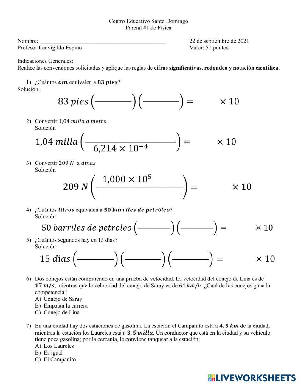 Prueba -1 Conversiones