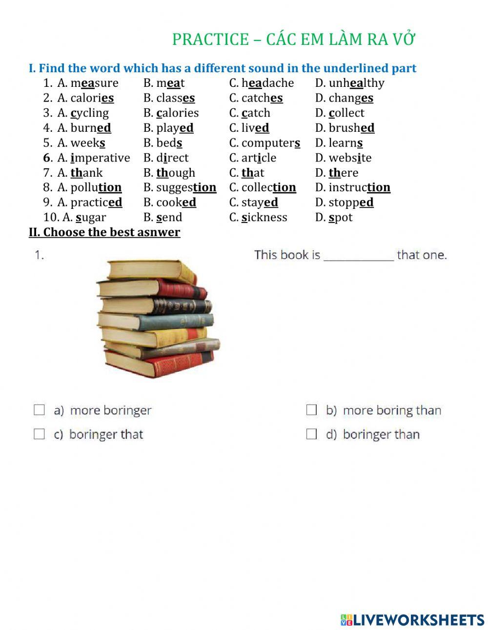 English 7 free worksheet | Live Worksheets