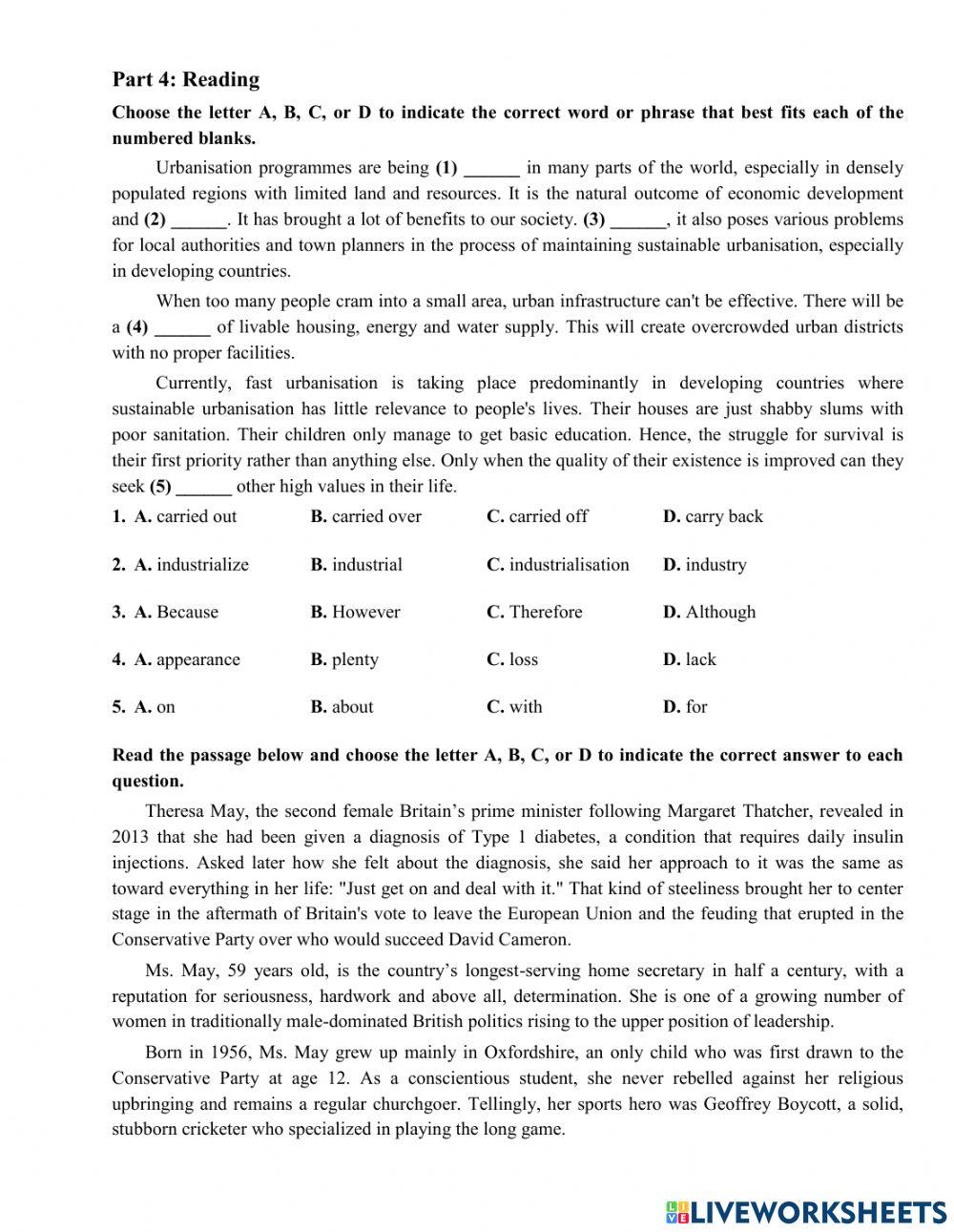 English 12 - Written Test No 1
