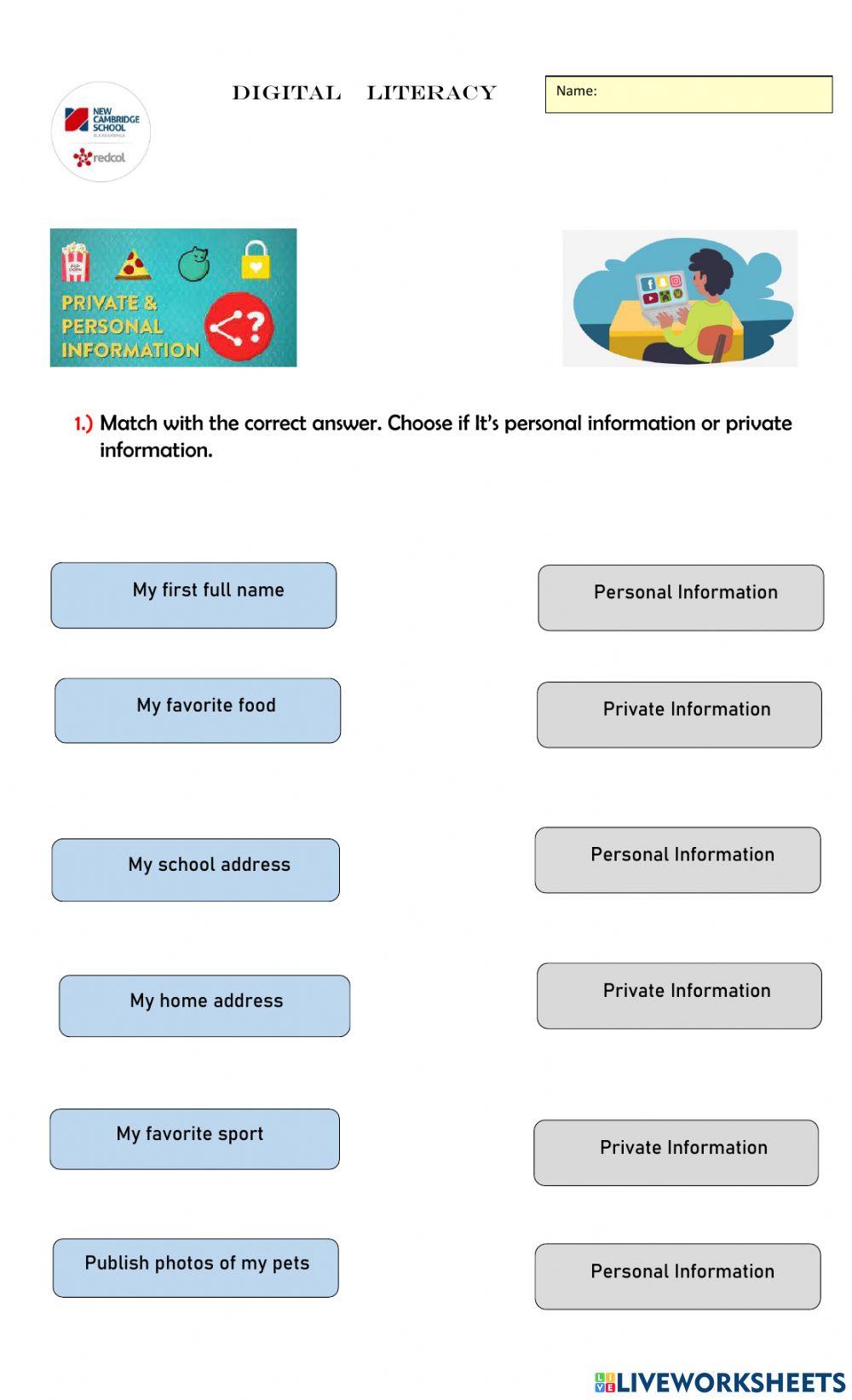 Digital Literacy | Free Interactive Worksheets | 1426624
