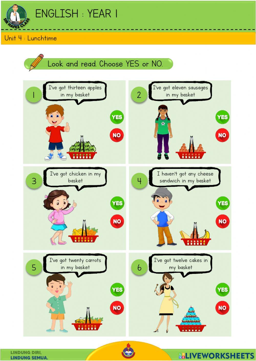 English Y1 - Lunchtime 11