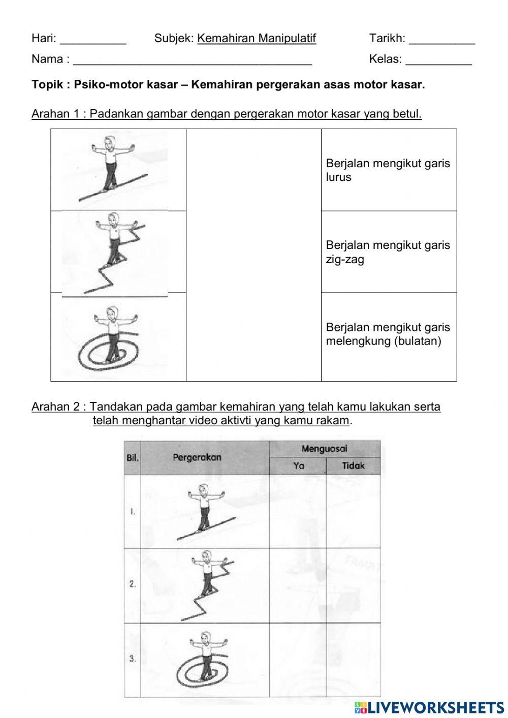 Kemahiran manipulatif - asas pergerakan motor kasar