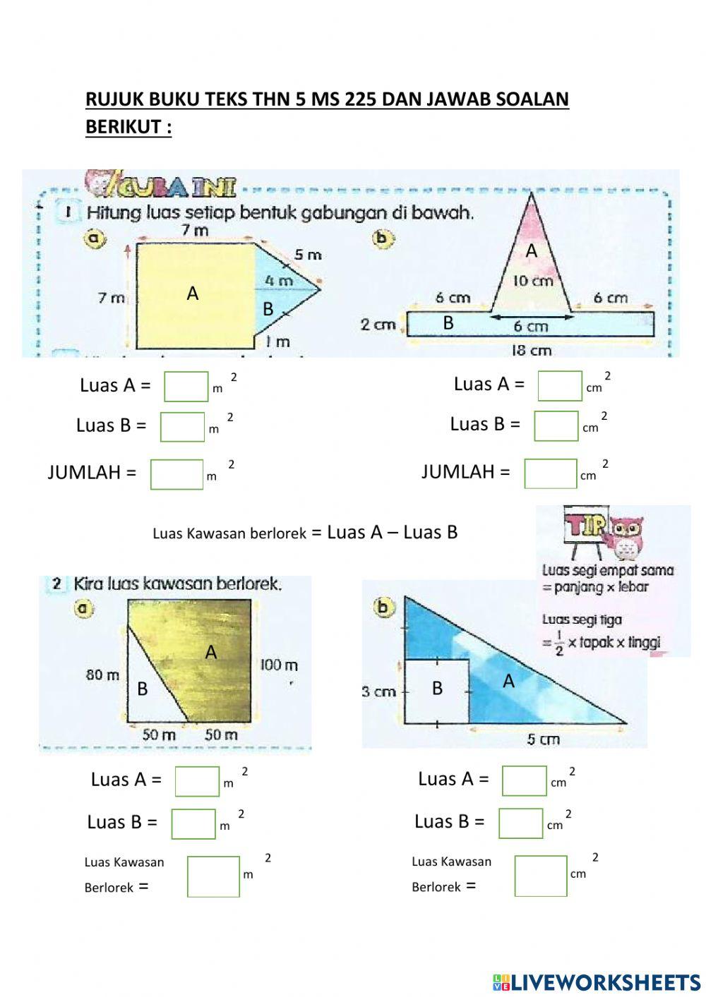 Luas gabungan bentuk thn 5