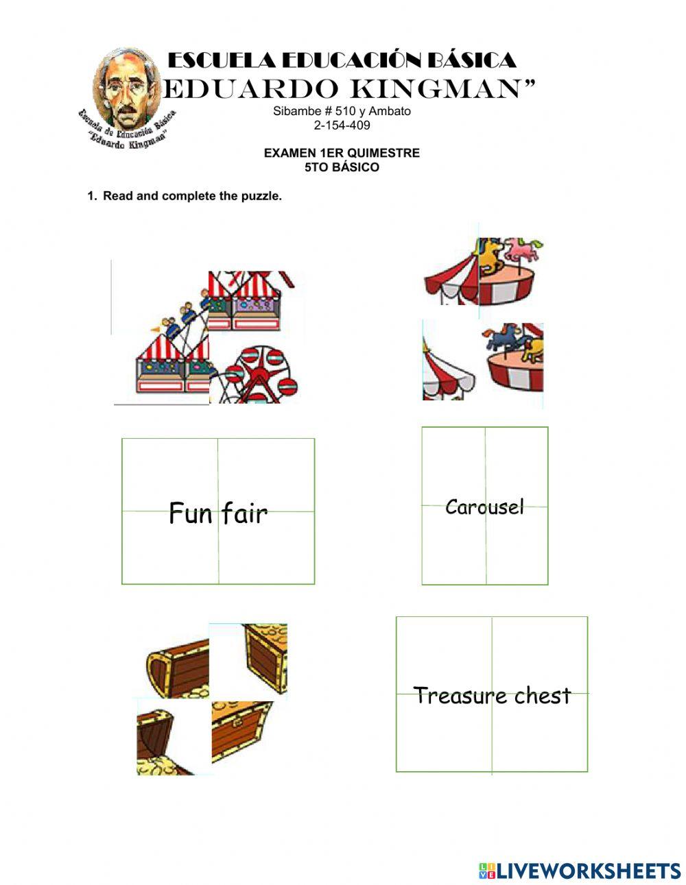Examen quimestral 5to